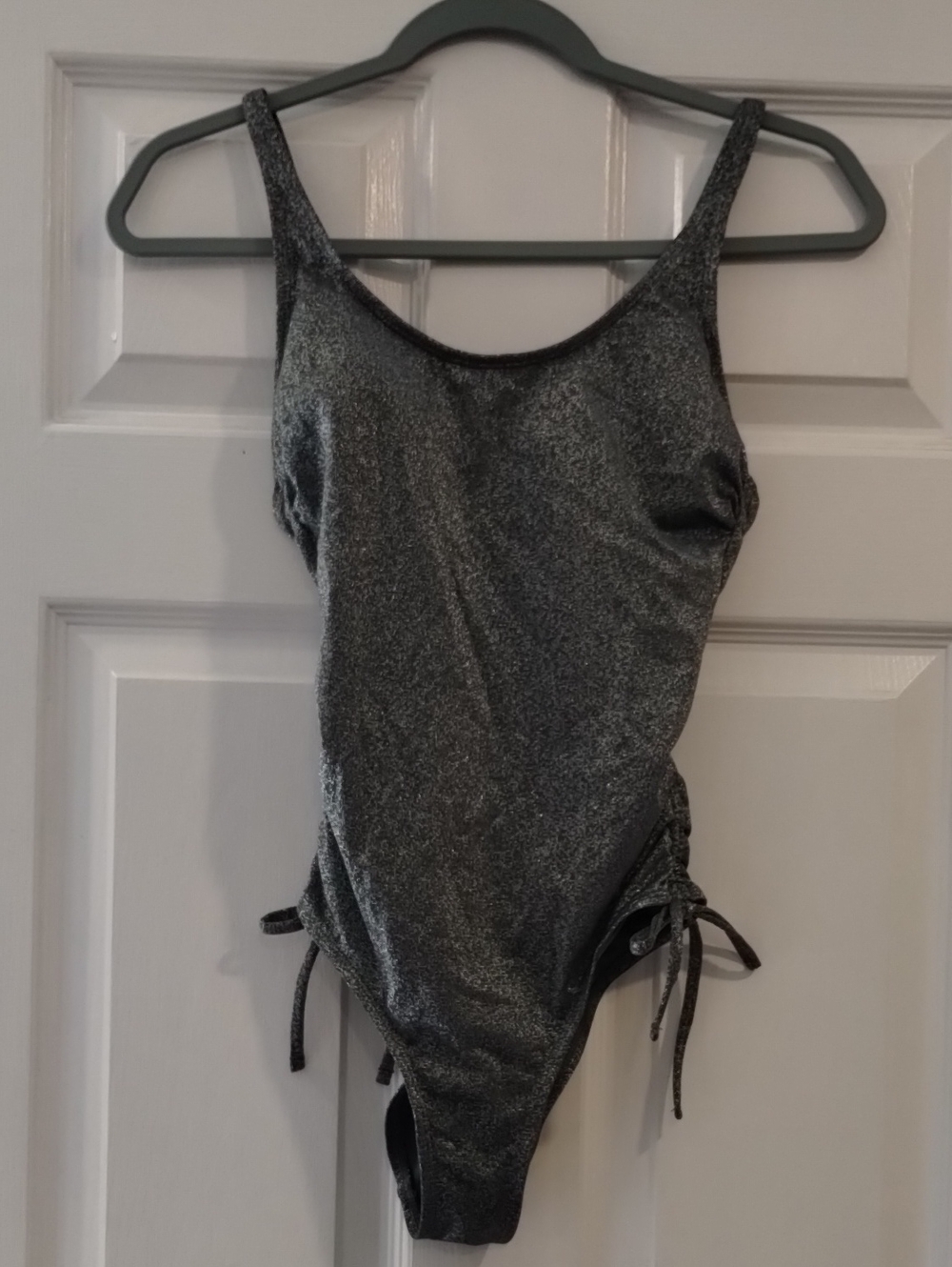 Xhilaration Metallic Shimmer Kids One-Piece Swim.  (220)